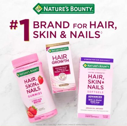 Nature's Bounty Optimal Solutions Biotina avanzada para cabello, piel y uñas y vitaminas A, C y E.
